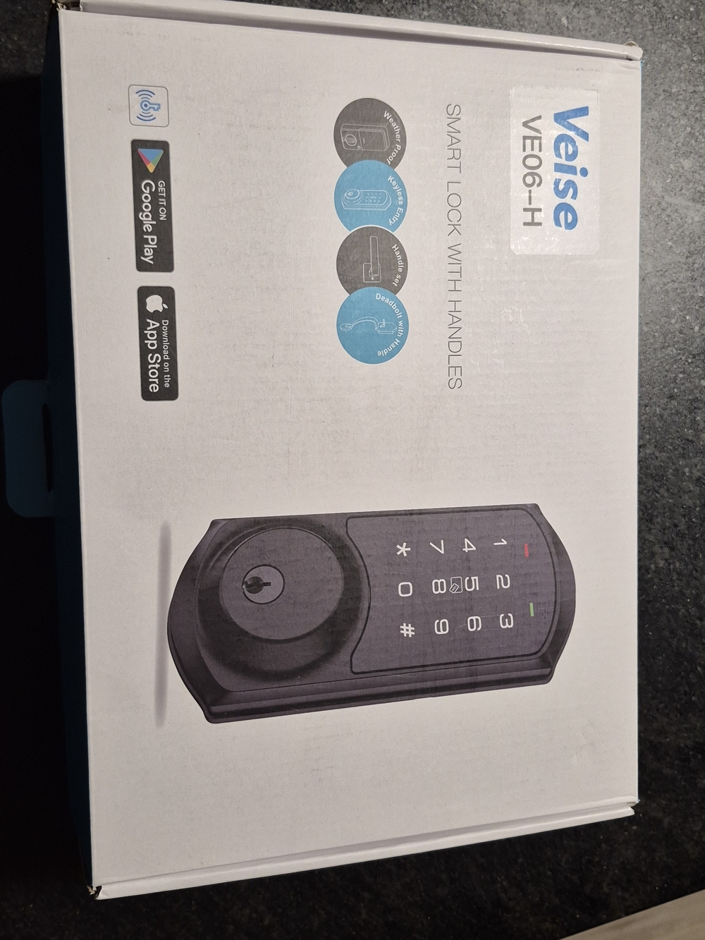 Veise VE60-H Smart Keypad Door Lock in Black